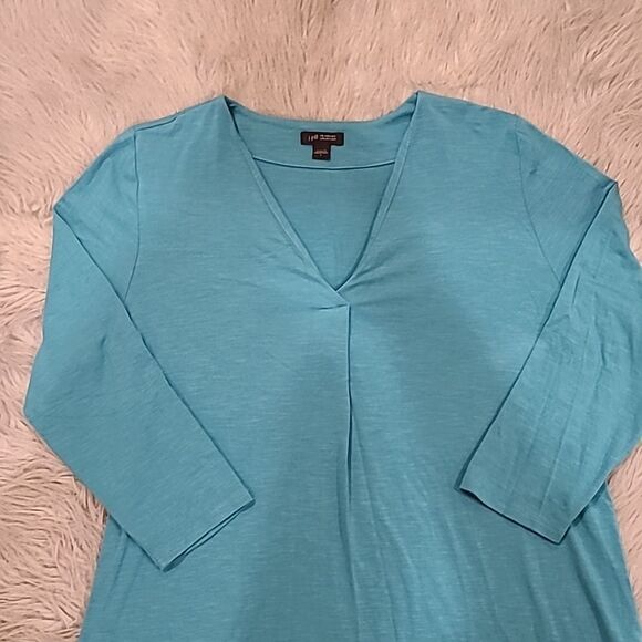 J jill wearever collection womens long flowy teal shirt size small - Picture 2 of 5
